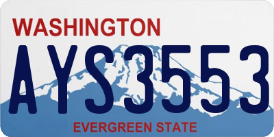 WA license plate AYS3553