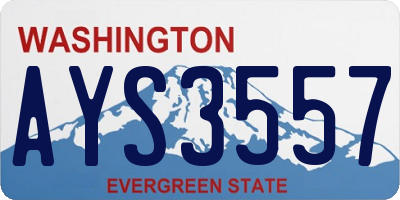 WA license plate AYS3557