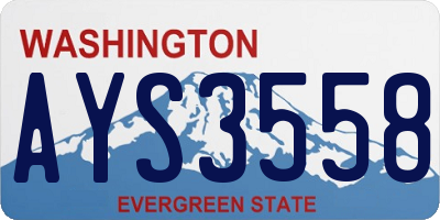WA license plate AYS3558
