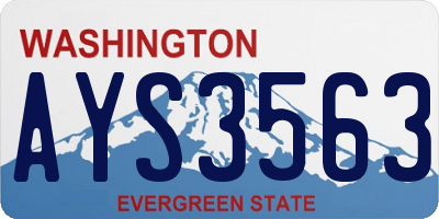 WA license plate AYS3563