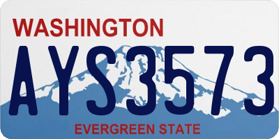 WA license plate AYS3573