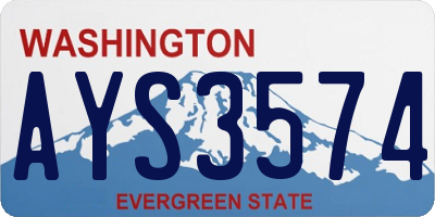 WA license plate AYS3574