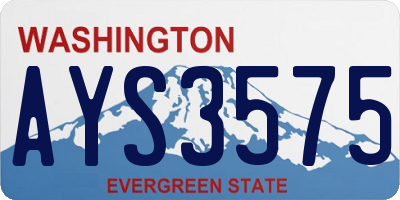 WA license plate AYS3575