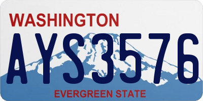 WA license plate AYS3576