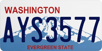 WA license plate AYS3577