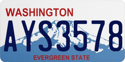 WA license plate AYS3578
