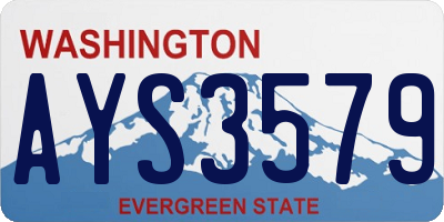 WA license plate AYS3579