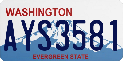 WA license plate AYS3581