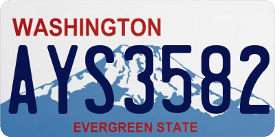 WA license plate AYS3582