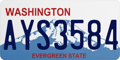 WA license plate AYS3584