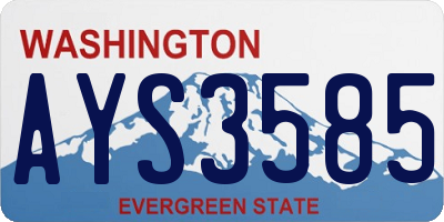 WA license plate AYS3585