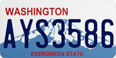 WA license plate AYS3586