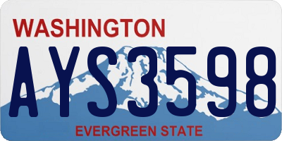 WA license plate AYS3598