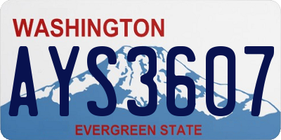 WA license plate AYS3607