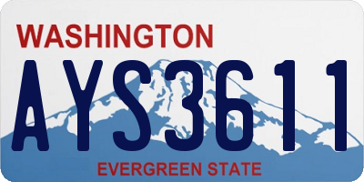 WA license plate AYS3611