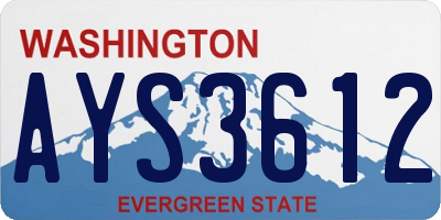 WA license plate AYS3612