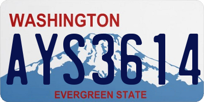 WA license plate AYS3614