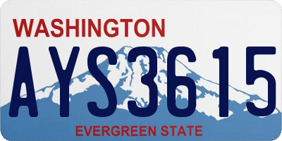 WA license plate AYS3615