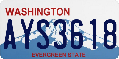 WA license plate AYS3618