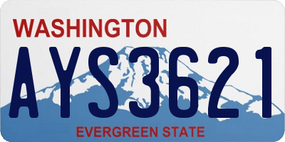 WA license plate AYS3621