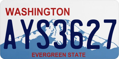 WA license plate AYS3627