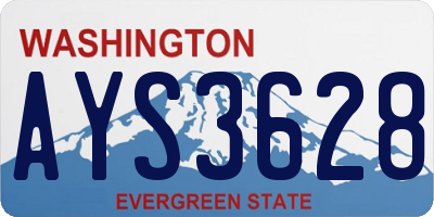 WA license plate AYS3628