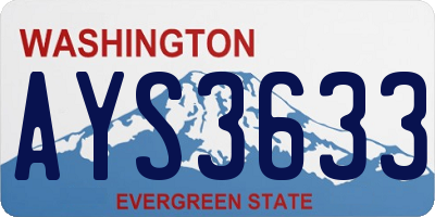 WA license plate AYS3633