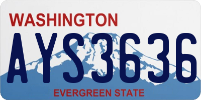 WA license plate AYS3636