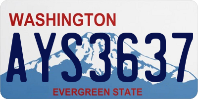 WA license plate AYS3637