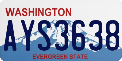 WA license plate AYS3638