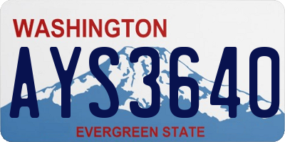 WA license plate AYS3640