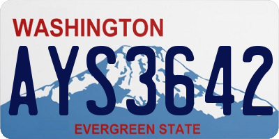 WA license plate AYS3642