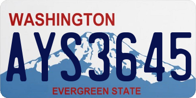 WA license plate AYS3645