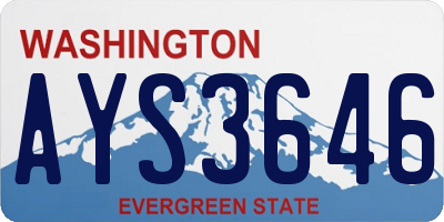 WA license plate AYS3646