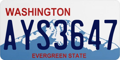 WA license plate AYS3647