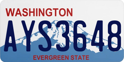 WA license plate AYS3648