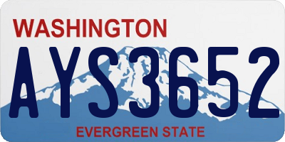 WA license plate AYS3652