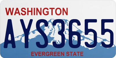 WA license plate AYS3655