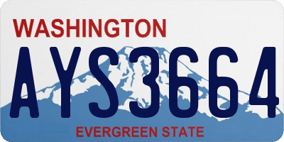 WA license plate AYS3664