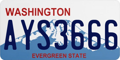 WA license plate AYS3666