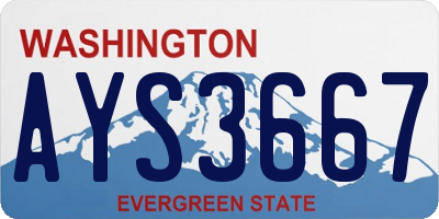 WA license plate AYS3667