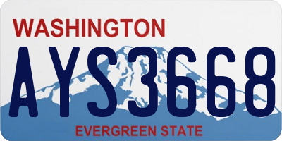 WA license plate AYS3668