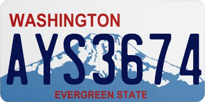 WA license plate AYS3674