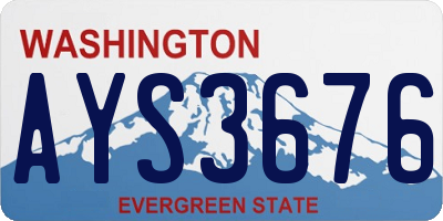 WA license plate AYS3676