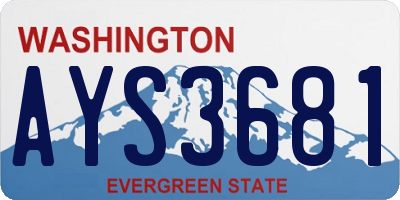 WA license plate AYS3681