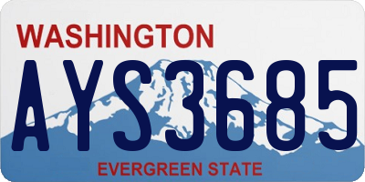 WA license plate AYS3685