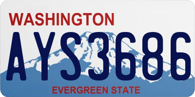 WA license plate AYS3686