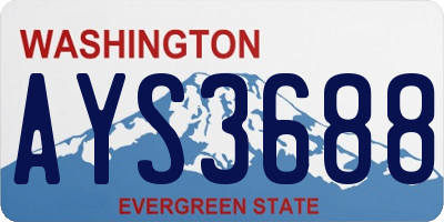 WA license plate AYS3688