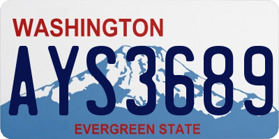 WA license plate AYS3689