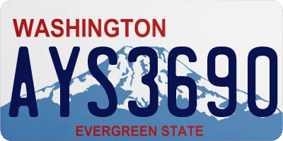 WA license plate AYS3690